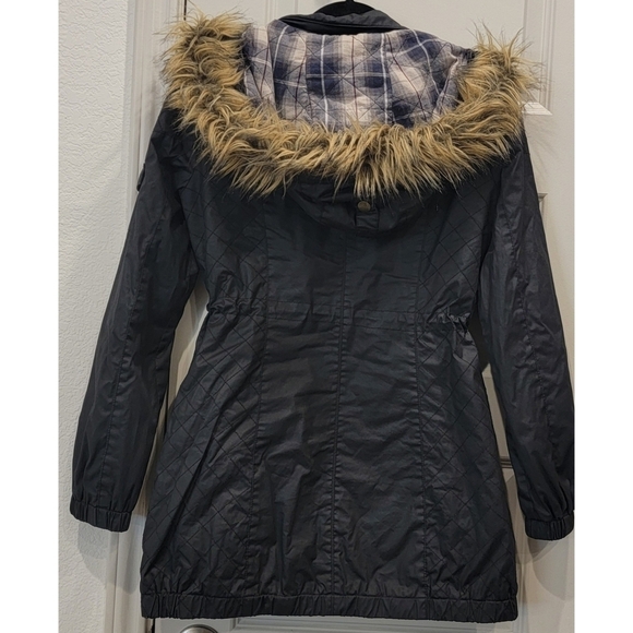 Blanc Noir Anorak Jacket Removable Faux Fur Hood - Picture 9 of 11